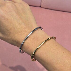 Stainless Steel Bamboo Texture Modern  4mm Bracelets Bangles  Non-Tarnishing